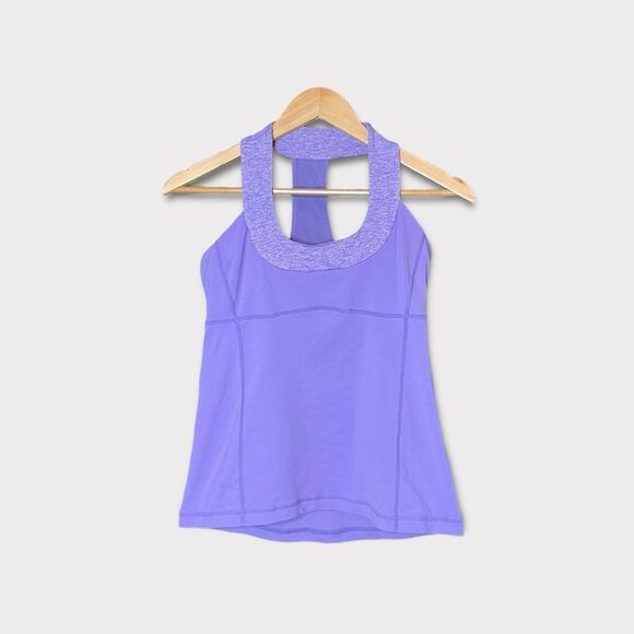 Lululemon Purple Scoop Neck Racerback Sports Tank Top Sz 8 - Picture 1 of 9